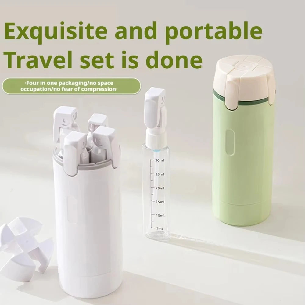 4 In 1 Travel Dispenser Portable Travel Bottles Leak Proof Leakproof Container Skincare Products Shampoo Conditioner Lotion Qme
