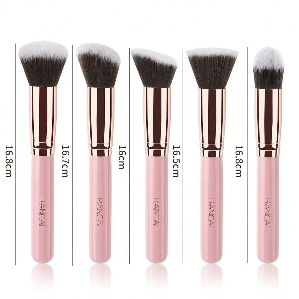 Pink Gold Makeup Brush Soft Hair Powder Blush Foundation Brushes Qme