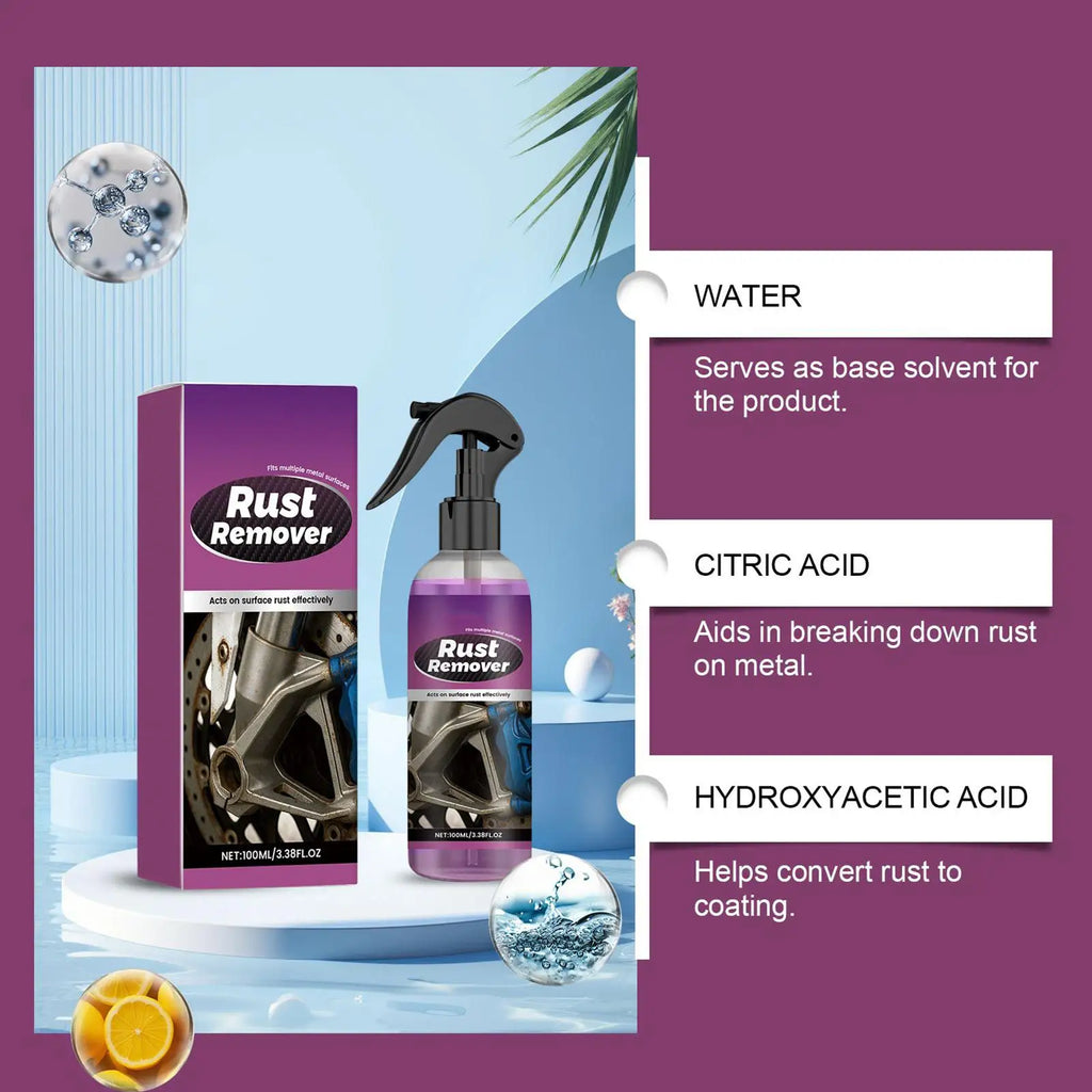 1pc Metal Rust Remover 100ml Rust Remover Spray Brake Iron Powder Converter For Car Automotive Wheel Chassis Marine Industrial Qme