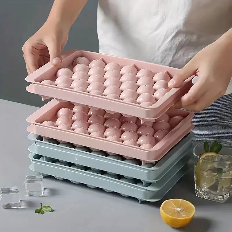 33 Ice Boll Hockey PP Mold Frozen Whiskey Ball Popsicle Ice Cube Tray Box Lollipop Making Gifts Kitchen Tools Accessories Qme