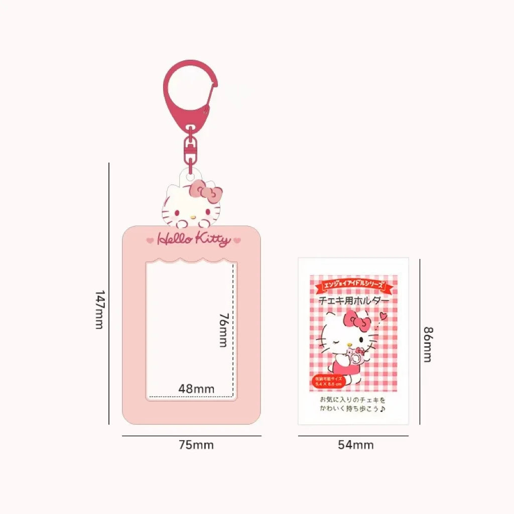 Cute Sanrio Cartoon Card Holder Portable Photo Pendant Keychain Qme hello kitty M