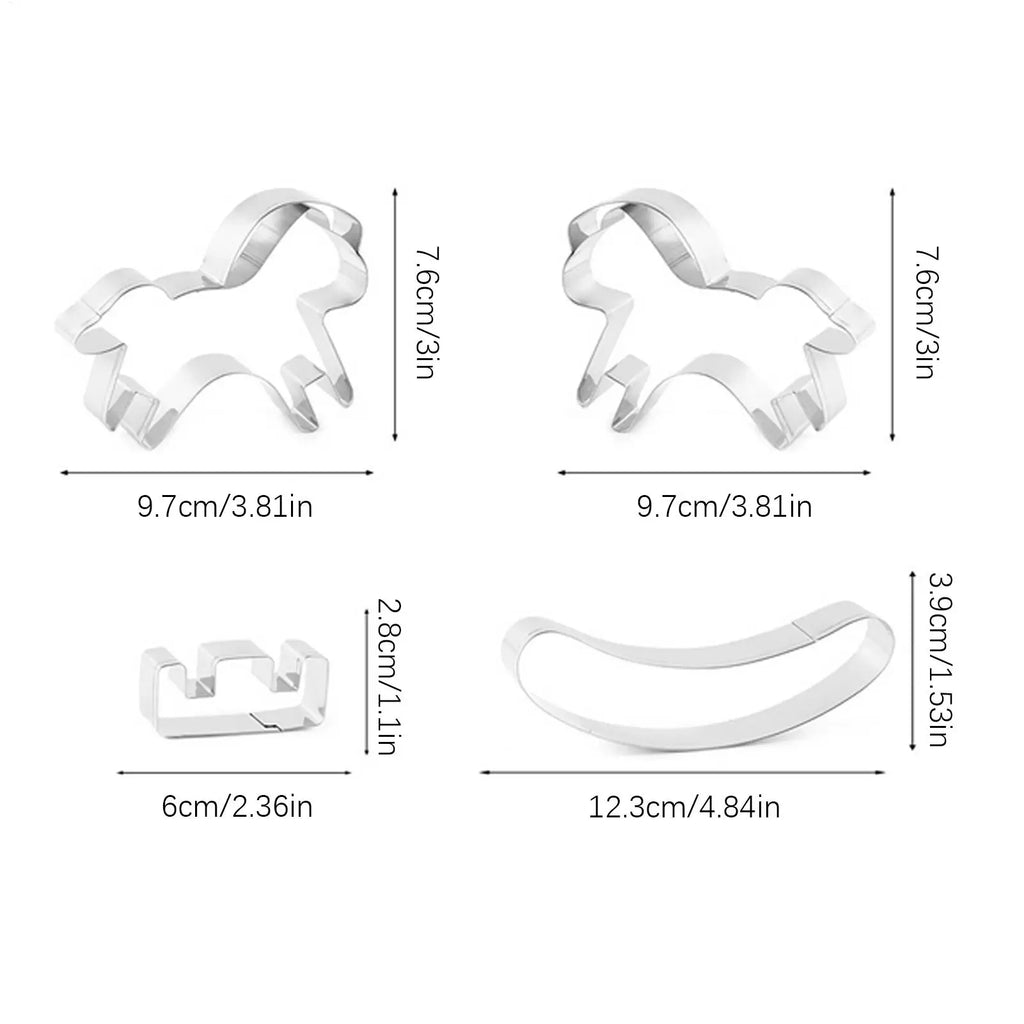 Horse Cookie Cutter Shape Pastry Mold Stainless Steel Apartment Home Qme