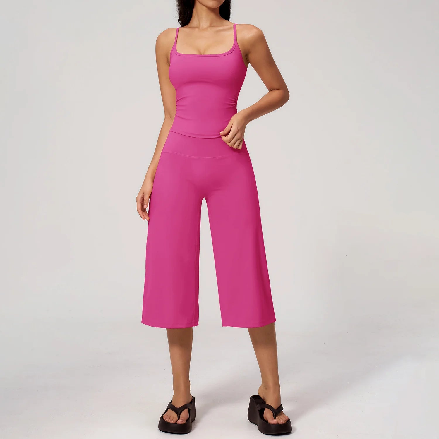 A Summer Yoga Set 2 Pieces Women Tracksuit Workout Clothes Sports Outfits High Waist Fitness Sports Suit Female Gym Clothes Qme Millennium powder S