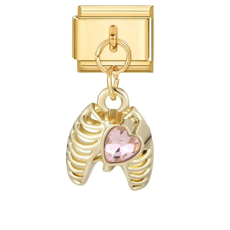 1PC Charm Cute Cartoon Pearl Dogs Horse Pendant Italian Charm Link Fit 9mm Bracelet Stainless Steel DIY Jewelry Making Wholesale Qme Style 1