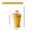 2-in-1 Silicone Ice Ball Maker Cup Foldable Leak-proof Travel Mug Qme Yellow