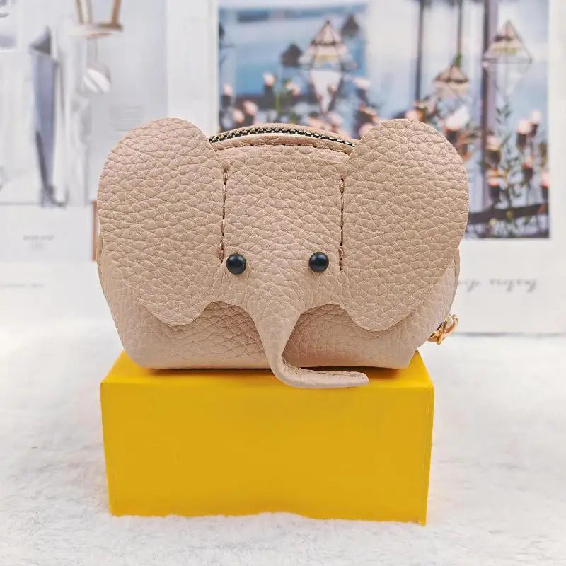 PU Leather Elephant Money Bag Women Coin Purse With Key Ring Multifunctional Zipper Storage Bags Key Case Qme style 3