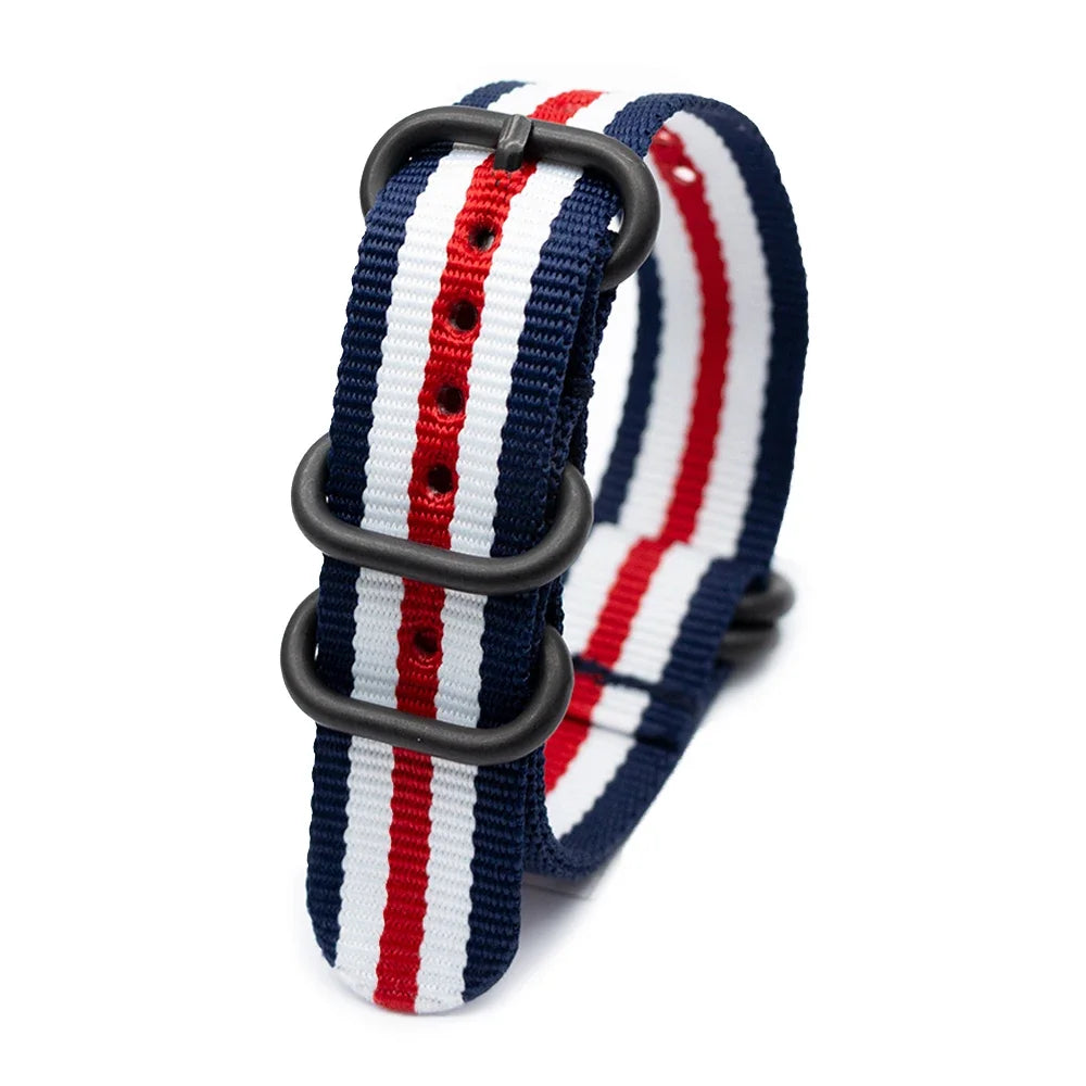 18MM 20MM 22MM 24MM Army Nylon Watch Strap Sport Replacement Wristband With Black Ring Buckle For Samsung Huawei Qme