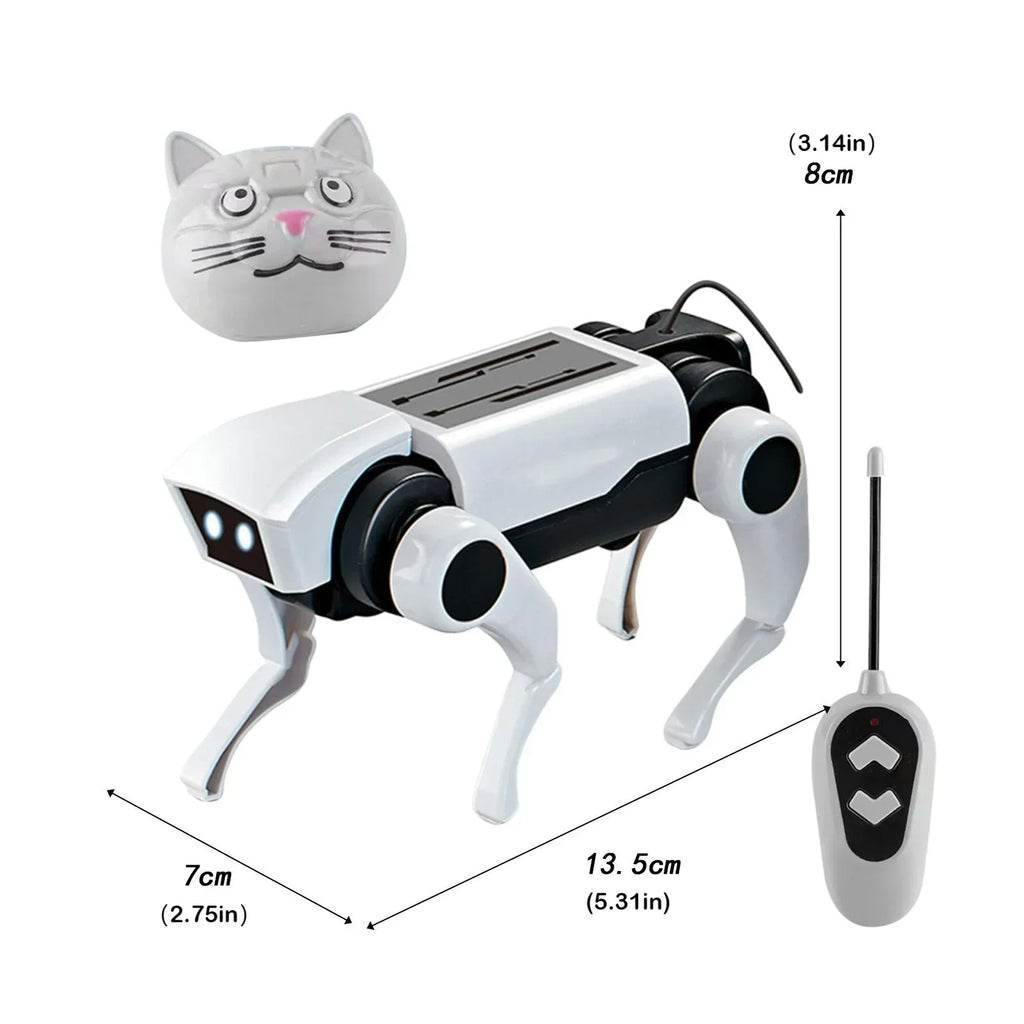Rc Robot Children's Remote Control Mechanical Dog Toy Science Teaching Diy Assembling Model Electric Set Toys for Boys Kids Gift Qme Unassembled Kit