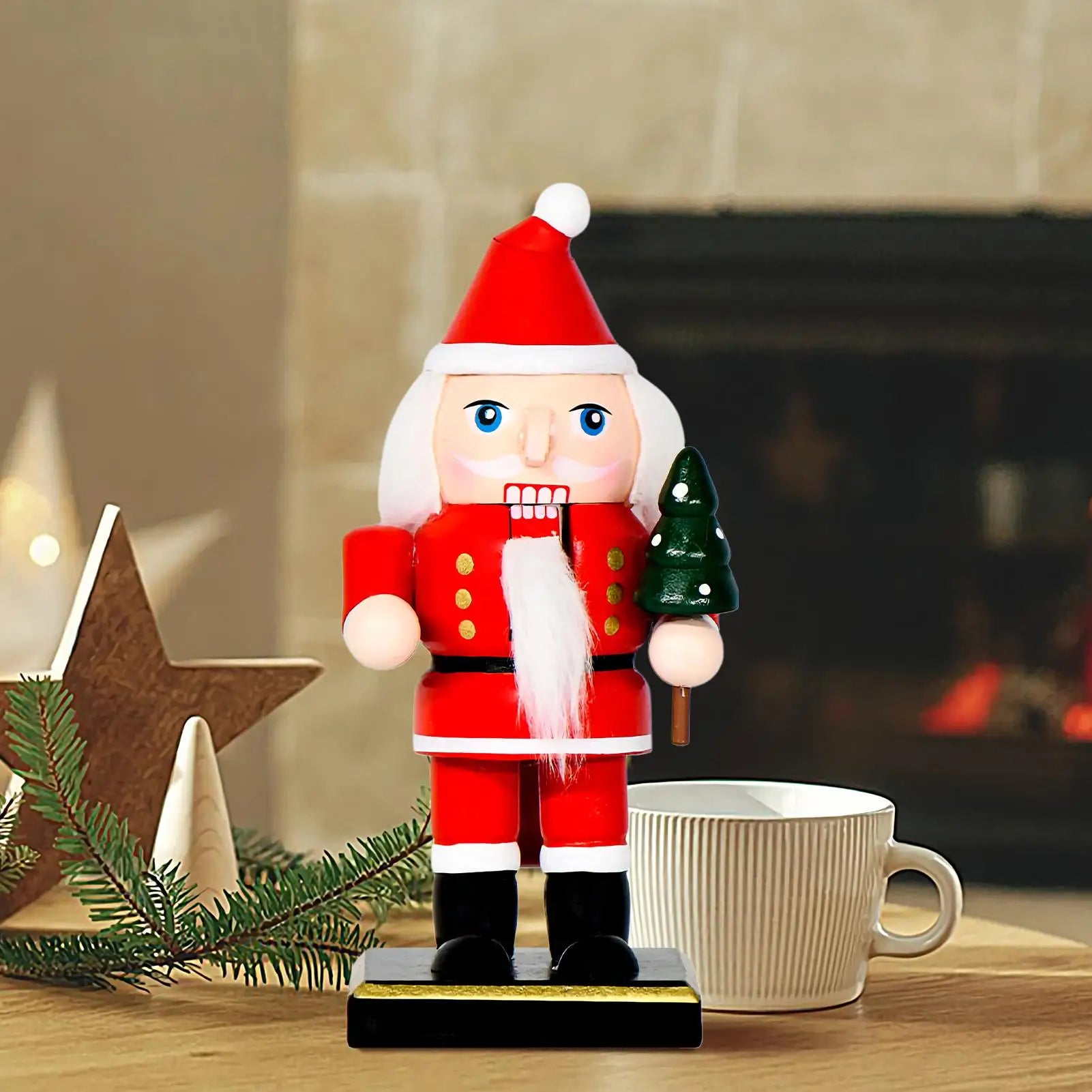 Christmas Figurines Wooden Nutcracker Tabletop Statues Christmas Decor Party Statues Table Centerpiece For Adults Children's Day Qme