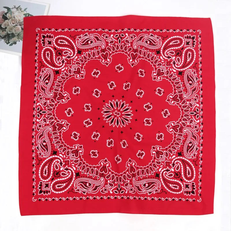 70 Unisex Women 100 Cotton Black Hip-hop Paisley Large Bandana Scarf Qme Red China Mainland