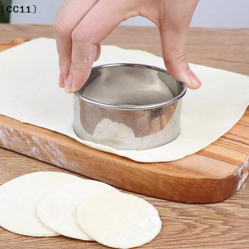 Stainless Steel Round Biscuit Mold Dumpling Skin Cutter DIY Pastry Qme