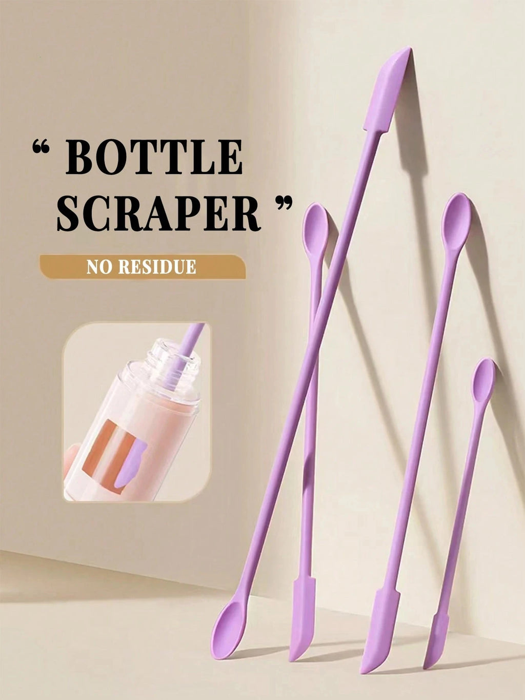1/3Pcs Silicone Empty Bottle Scraper With Black Scraper, Foundation Scraper, Tiny Lotion Jar Scraper to Get Last of Makup Qme