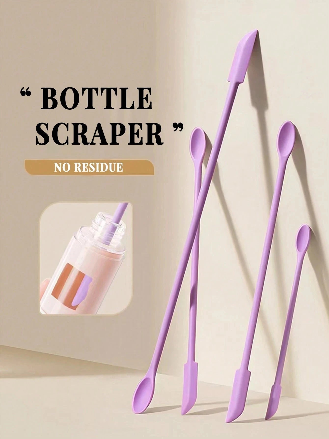 1/3Pcs Silicone Empty Bottle Scraper With Black Scraper, Foundation Scraper, Tiny Lotion Jar Scraper to Get Last of Makup Qme