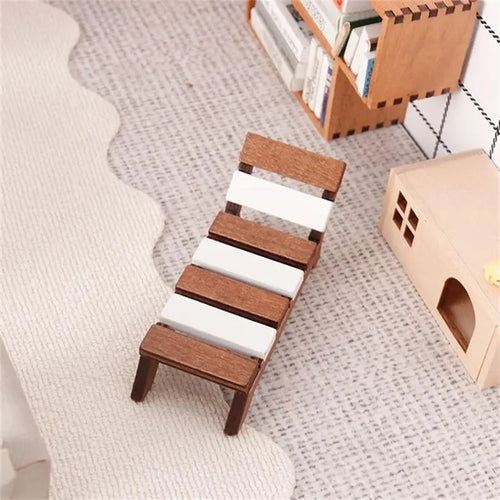 1 12 DIY Scene Dollhouse Miniature Beach Chair Lounger Furniture Home Qme