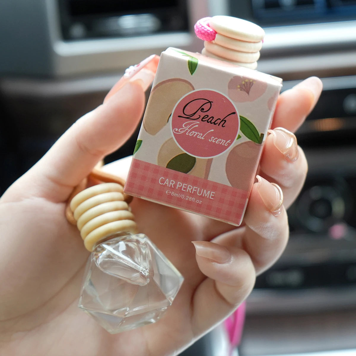 Fresh Fruit Car Fragrance Lasting Woody Fruity Suitable Odor Alcohol Qme 002 Peach