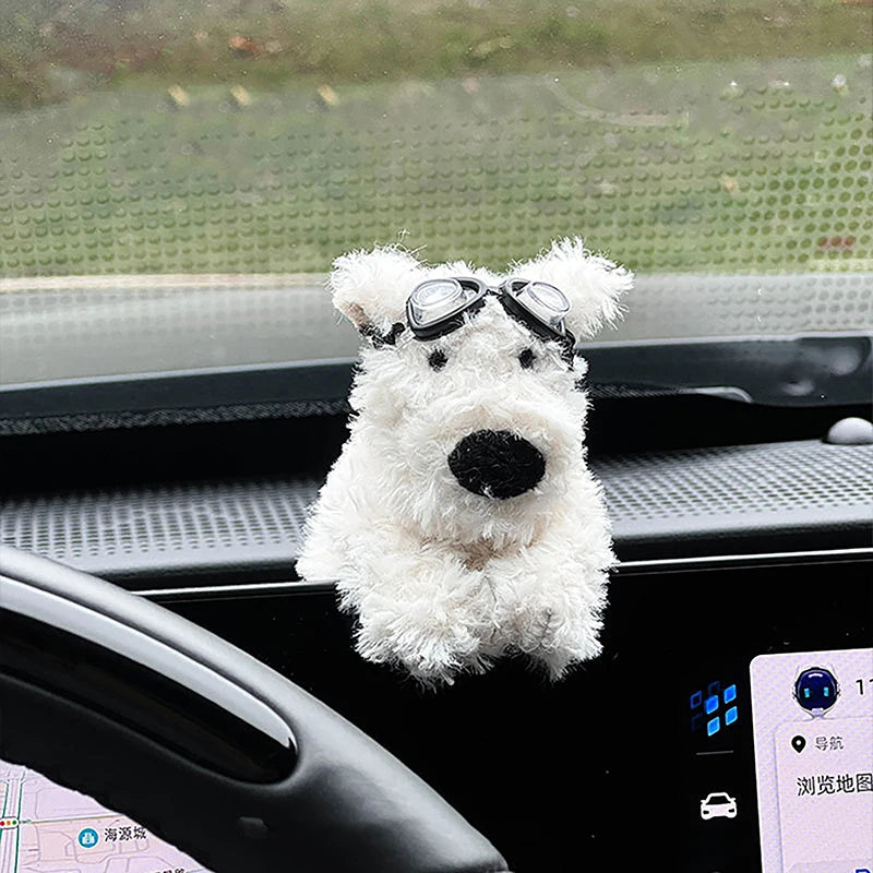 Cute Puppy Car Windshield Wiper Decorations Interior Plush Doll Qme A3