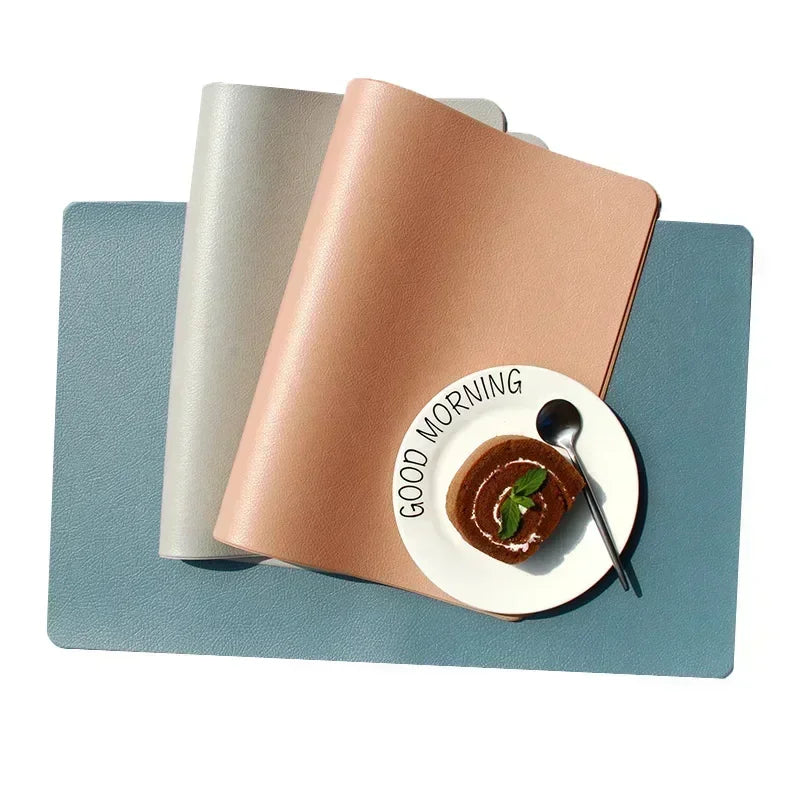 Nordic Home Decor Household Leather Placemat Hotel Restaurant Western Qme