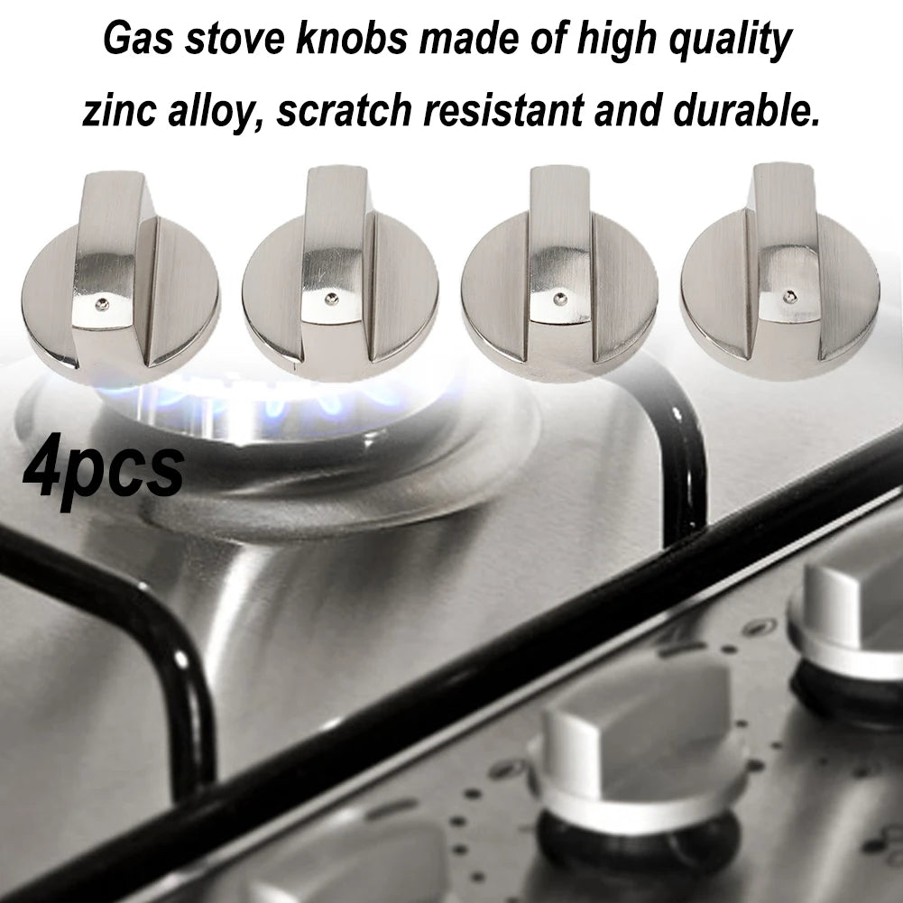 4Pcs 6mm Gas Stove Knobs Kit Cooker Oven Control Knobs Switch Set For Kitchen Cooker Gas Stove Replacement Knobs Qme Default Title