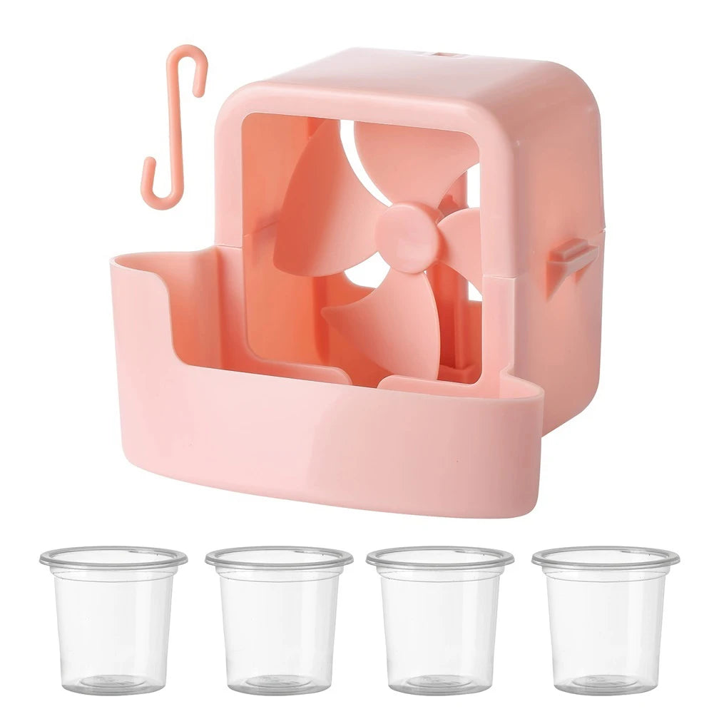 1Pcs Portable Fan Cooler With Ice Cup Cooling Accessory Summer Small Humidifier Quick Cooling Electric Fans Floor Fan Ice Cooler Qme Pink