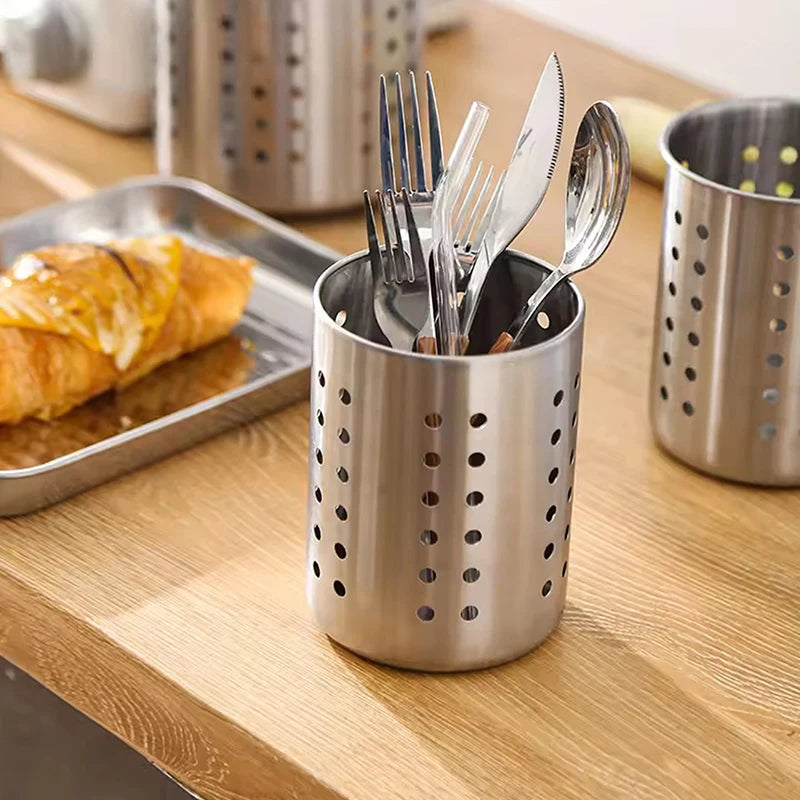 Kitchen Storage Basket Stainless Steel Cutlery Holderchopstick Holder Qme