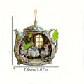Easter Home Decor Items Rabbit Teacup Warm 2d Acrylic Pendant Qme A2