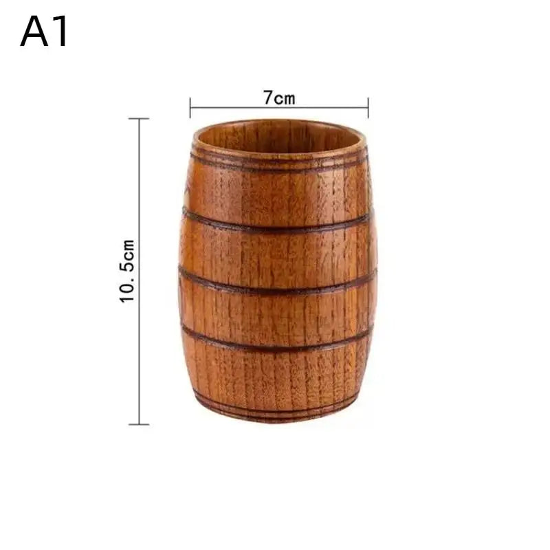 1Pcs Keg Shape Beer Tea Coffee Milk Water Cup Wooden Kitchen Bar Pub Drinkware For Home Party Camping Qme A1