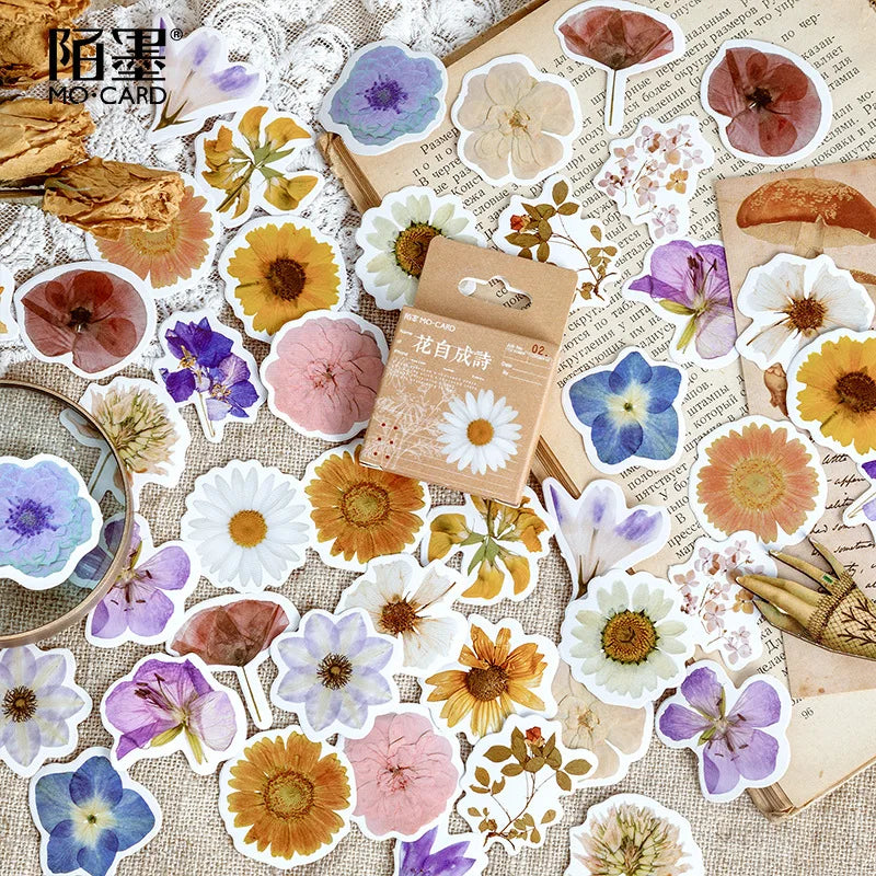 46Pcs/Box Green Forest Series Stickers Aesthetic Stickers Diary Planner Decorative Mobile Stickers Scrapbooking Craft Sticker Qme F