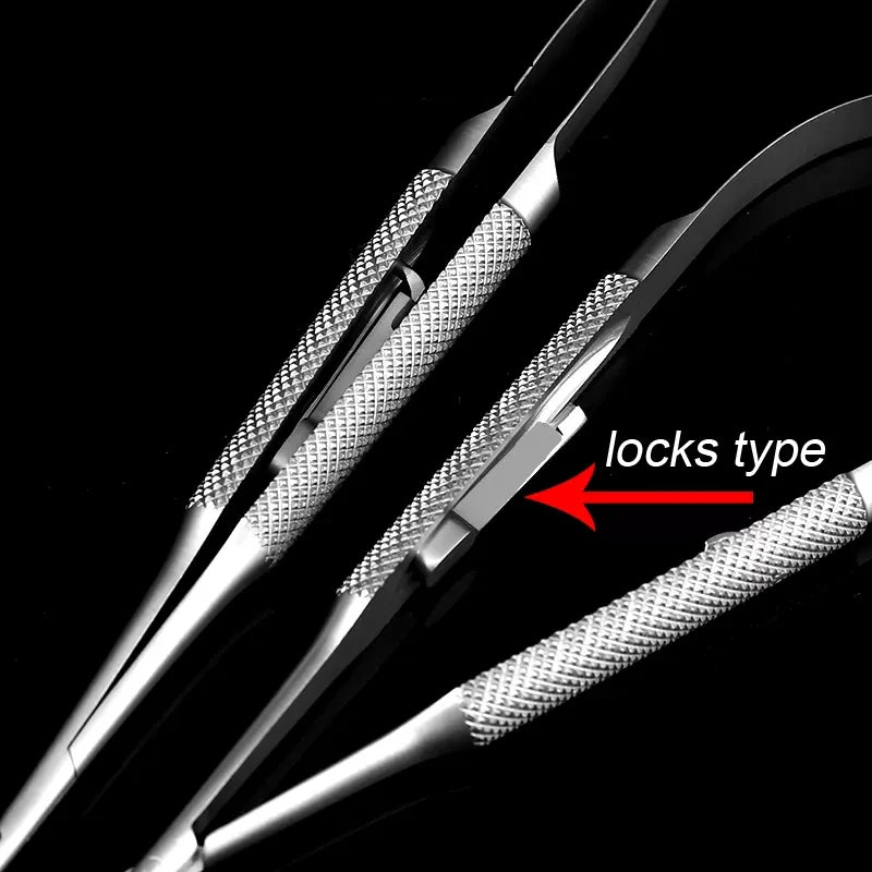 Barraquer Titanium Alloy Needle Holder Lock Curved Ophthalmic Qme