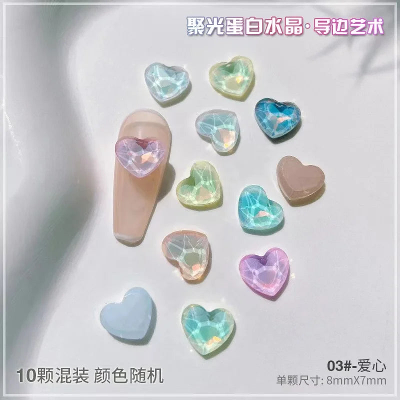 Mocha Star Love Nail Charms Nails 3D Mini Rhinestones Art Gems Qme love 50 pcs