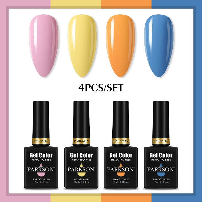 PARKSON Macaroon Series Gel Nail Polish LED UV Summer Solid Semi