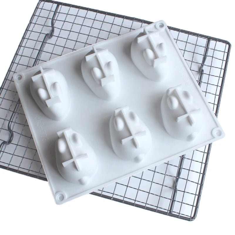 1Pc Silicone 3D Mold Cake Decorating Mould for Baking Mousse 6 Forms. Qme