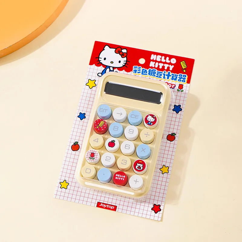 Hello Kitty Colorful Button Calculator Stylish Mechanical Buttons in Jelly-Like Colors For Students, Accountants,and Office Use Qme 2