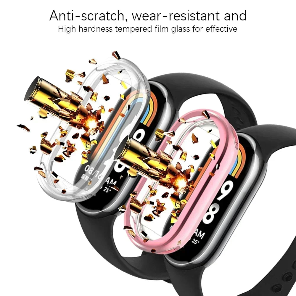 Protective Case Cover For Xiaomi Mi Band 8 Screen Protector Soft TPU with Sensitive Touch Control Miband 8 Accessories Qme
