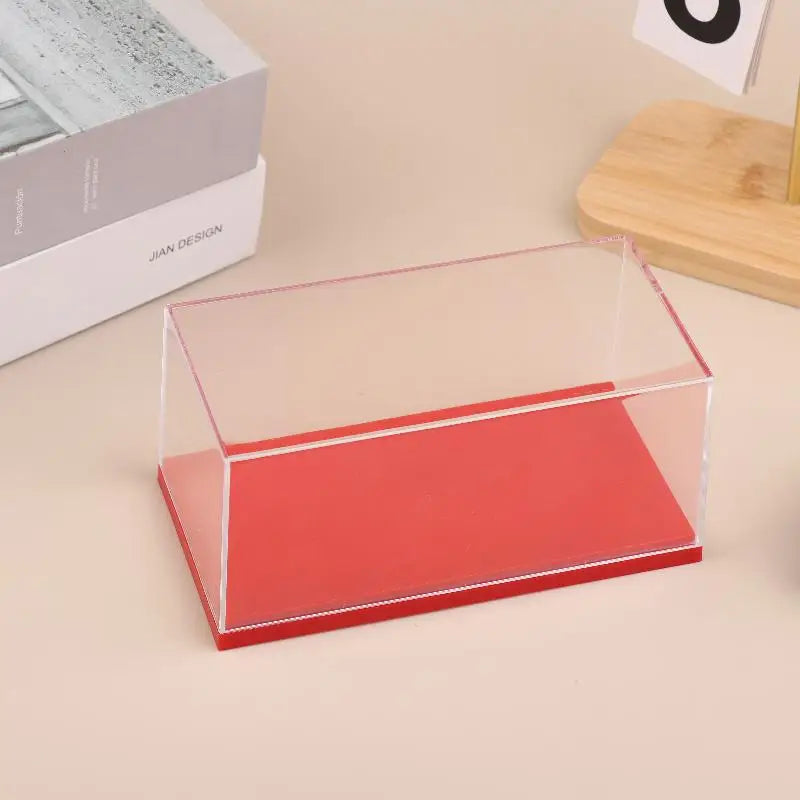 Transparent Acrylic Storage Box Practical 1/43 Model Car Display Box DIY Dustproof Display Rack Toy Qme Red