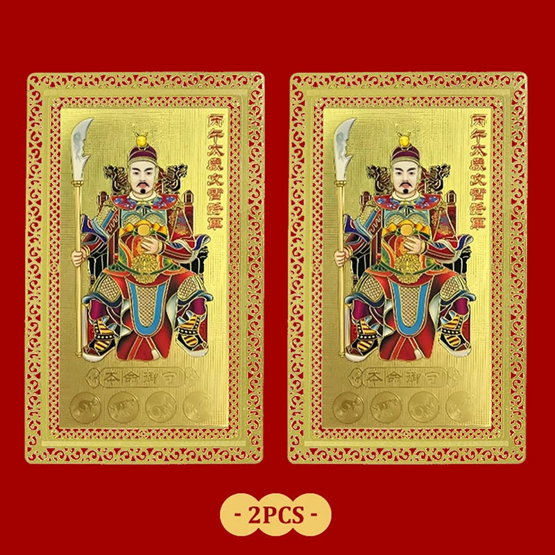 2026 Tai Sui Amulet Card Feng Shui Prayer Gold Exorcism Protection Qme 2pcs