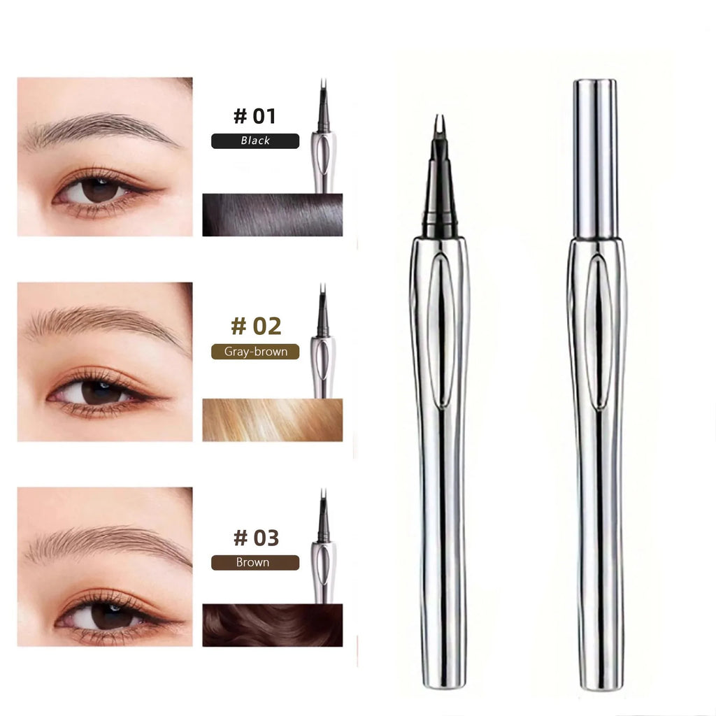 3 Colors 2-Point Wild Eyebrow Pencil Long-Lasting Waterproof Thin Liquid Silkworm Korean Makeup Brow Tattoo Gripping Pen Qme