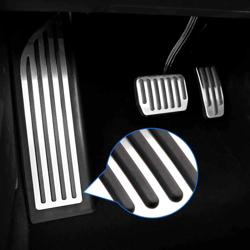 LHD Auto Interior Stainless Steel Rest Footrest Foot Pedals for for for for TESLA Model Y/3 for Interior Protection Accessories Qme