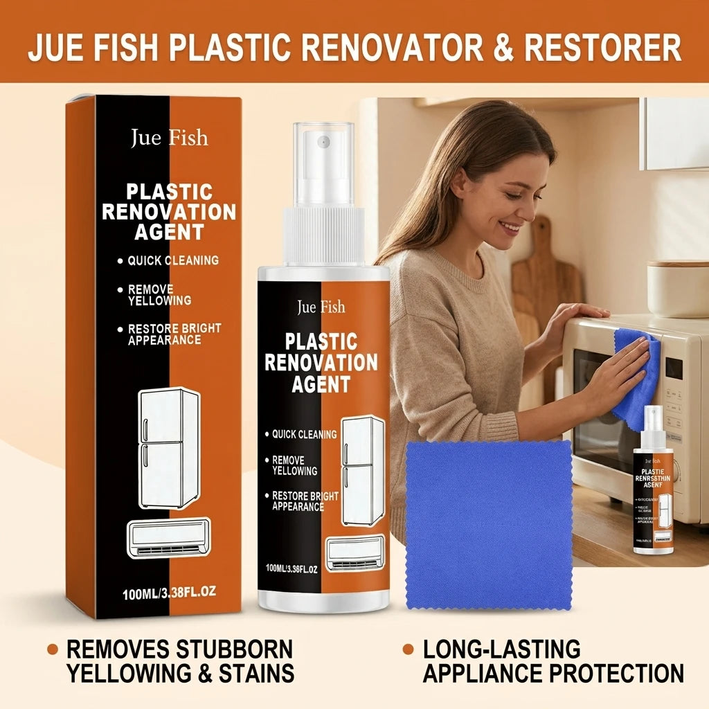 Plastic Renovation Agent Remove Oxidation Stains Dust Grime Restore Gloss Brigh Prevent Re-Yellowing Plastic Yellowing Remover Qme