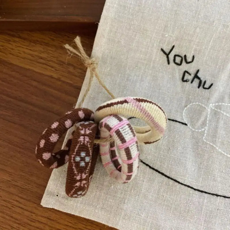 Elastic Hair Ropes Ethnic Pattern Hairband Women Ponytail Holder Qme A3