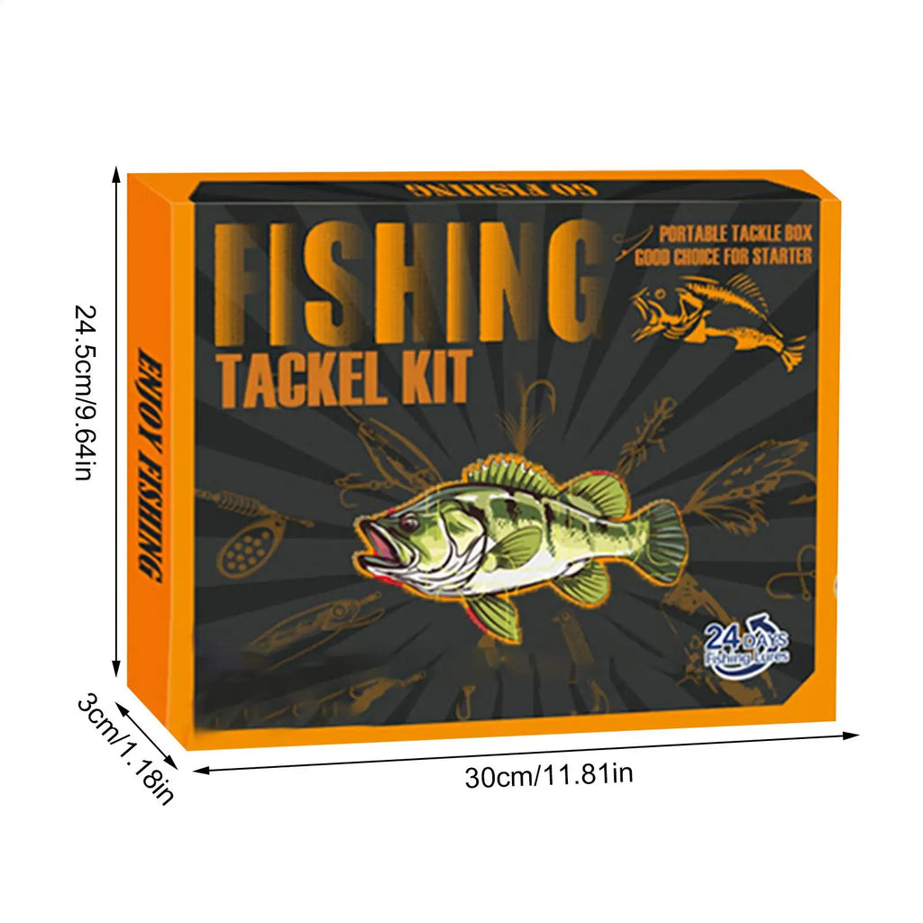 Christmas Fishing Lure Countdown Calendar Realistic Angling Gears Qme