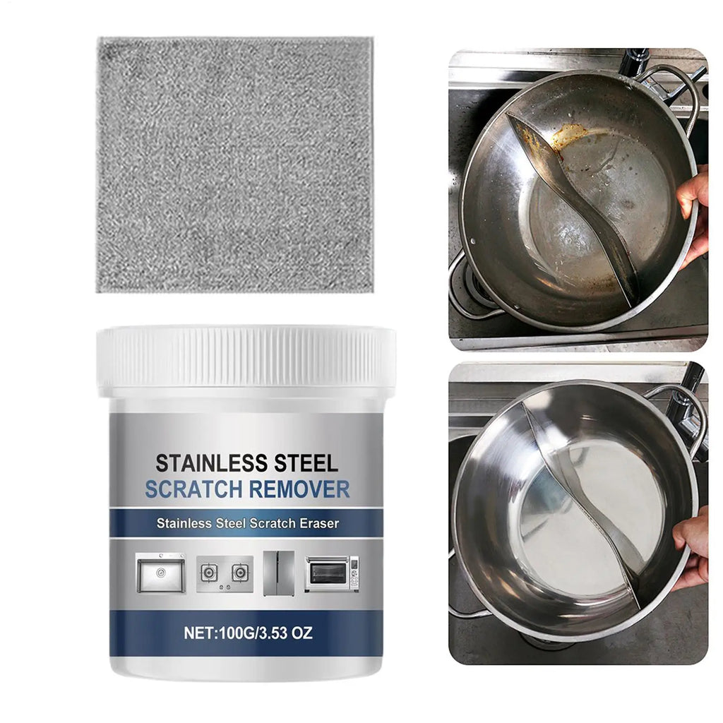 Stainless Steel Rust Remover 100g Polishing Deep Repair Stainless Steel Fridge Cleaner Paste for Fridge Stove Faucet Appliance Qme