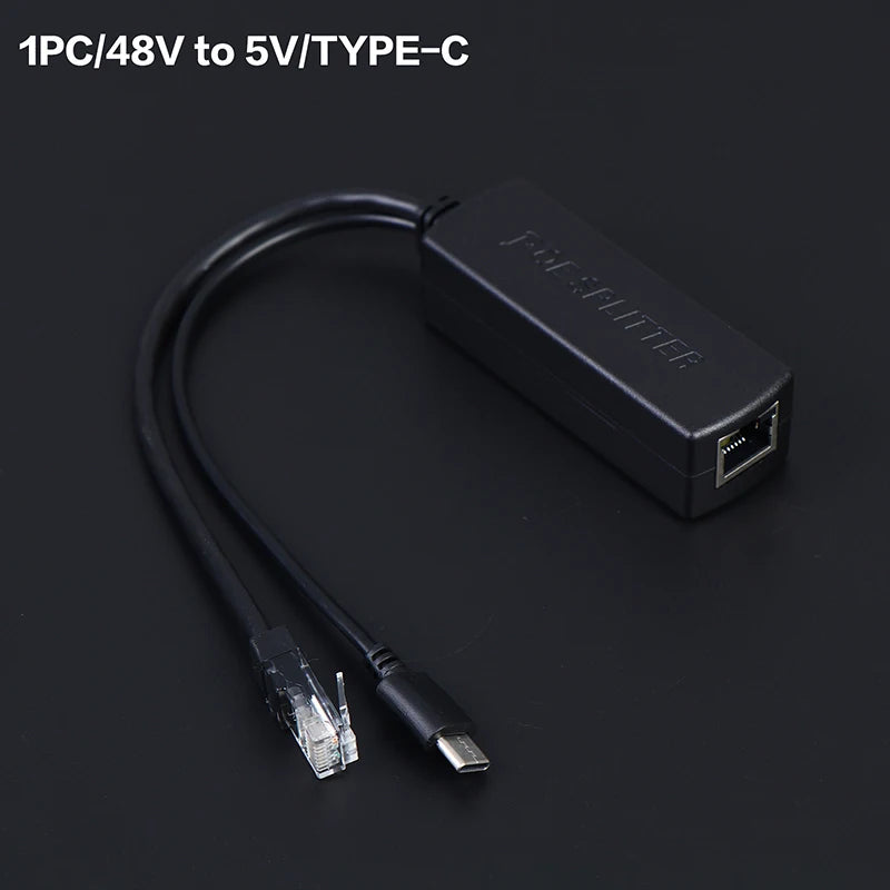 DC48V 5V Micro USB POE Splitter Connectors Adapter Cable IP Camera Qme A1 1PC