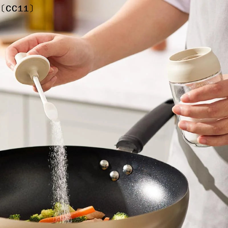 Oil Bottle Moisture-proof Lid Spoon Pepper Jar Salt Shaker Qme