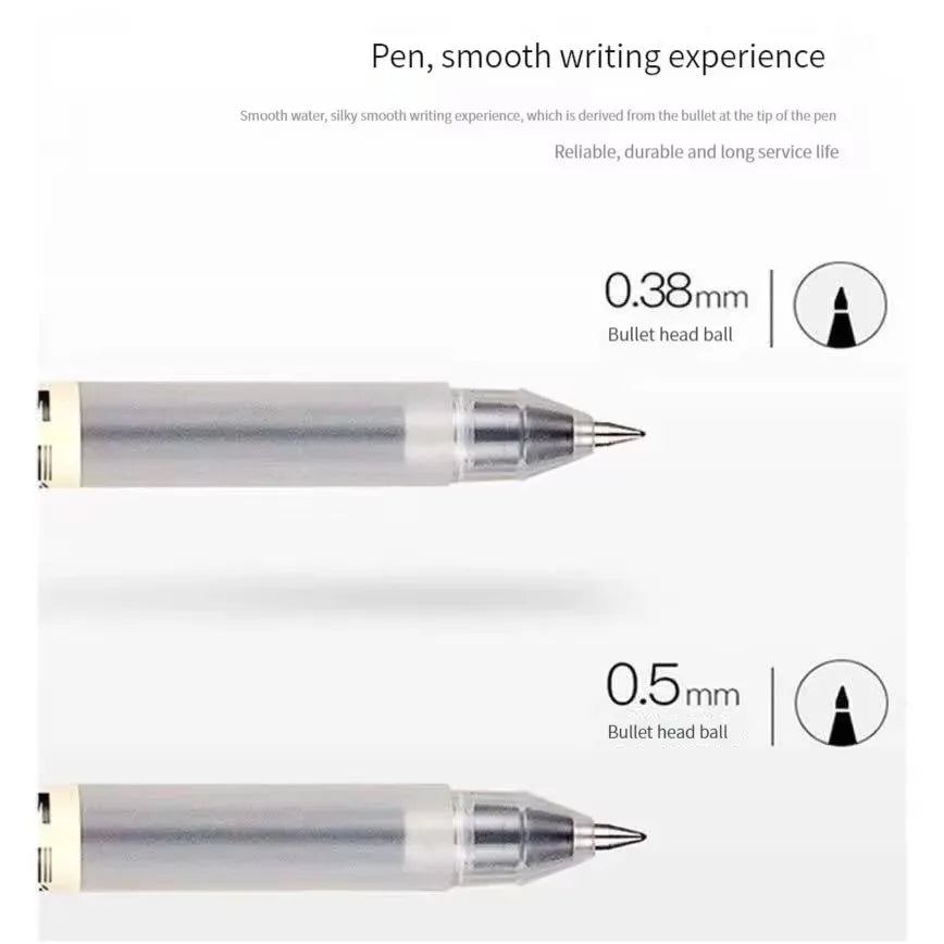 3-6Pcs/Set 0.38mm Kawaii MUJIs Gel Pen Black/Red/Blue Ink Gel Pen Office School Ballpoint Pen Writing Stationery Qme