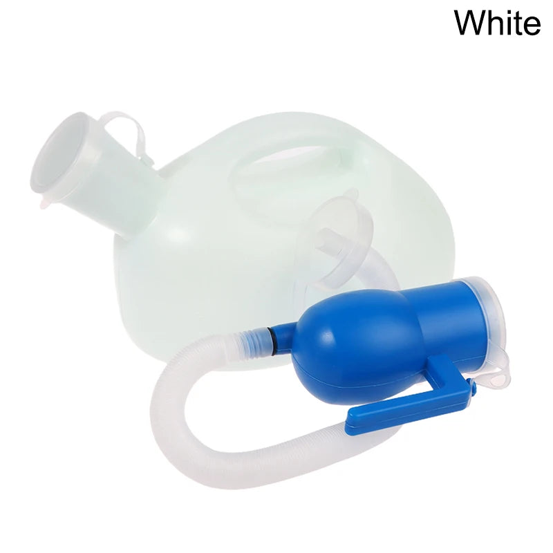 Portable Urinal Lid Outdoor Travel Car Use Includes Funnel Men Qme White