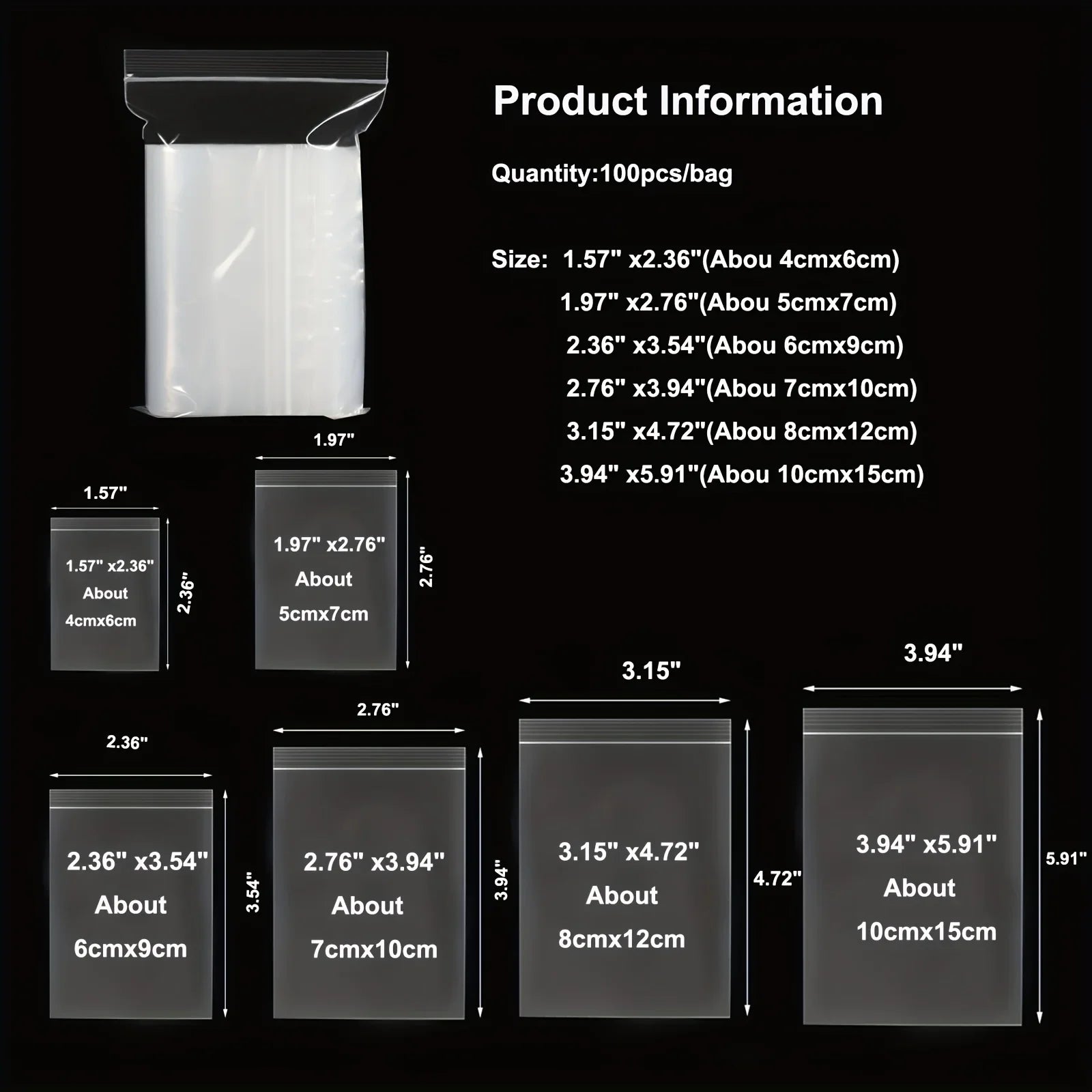 Transparent storage bag - A sealed small bag used for organizing small items, highly suitable for travel, handicraft making Qme