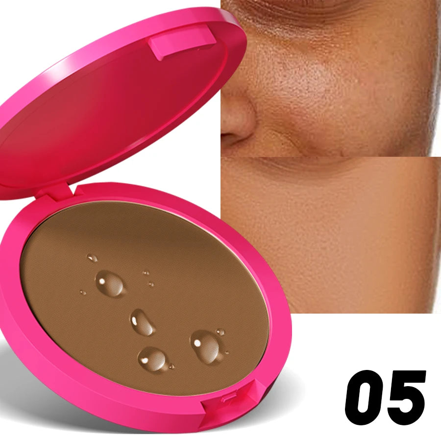 Natural Matte Pressed Powder Oil Control Brighten Whitening Face Base Qme 05