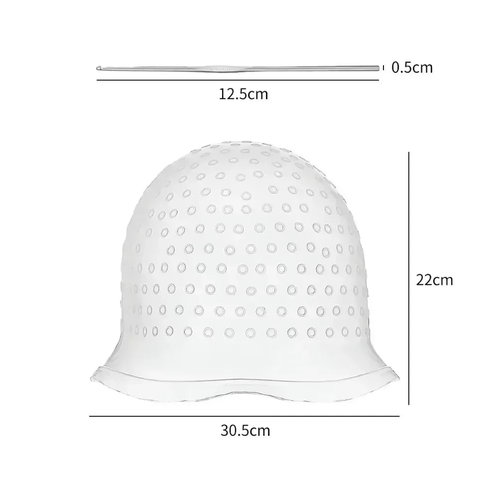 2Pcs/Set Hairdressing Hair Dyeing Caps With Metal Hooks Professional Barber Silicone Hair Dye Cap Barbershop Salon Styling Tools Qme