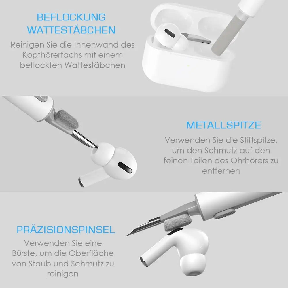 Cleaner Kit for Airpods Pro 1 2 Bluetooth Earbuds Cleaning Pen Airpods Pro Case Cleaning Tools for iPhone Xiaomi Huawei Samsung Qme