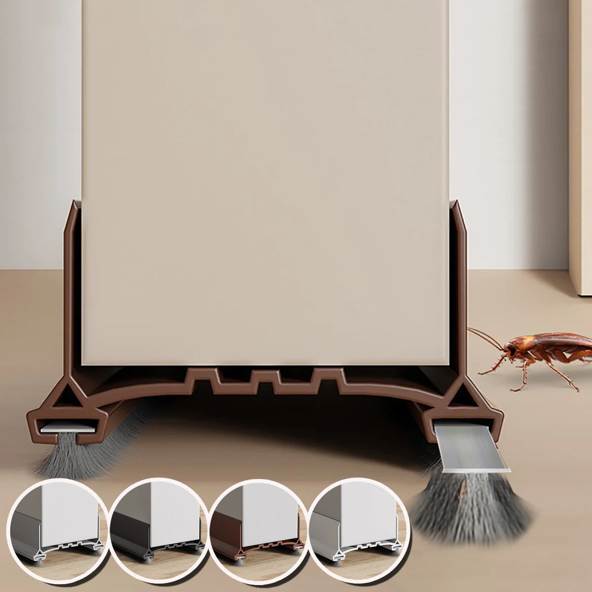 Under Door Seal Strip with Brush Self Adhesive Weather Stripping Door Draft Stopper Against Dust Cold Heat Noise Door Stopper Qme